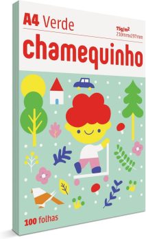 Chamequinho Papel A4, 75 g, 100 Folhas, Verde Sulfite