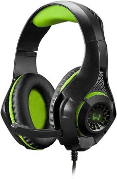 Headset Gamer Warrior Rama P3+USB Stereo com Adaptador P2 LED Verde – PH299