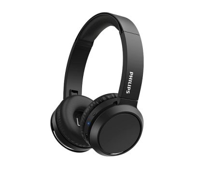 Headphone Philips bluetooth on-ear com microfone, reforço de graves e energia para 29 horas na cor preto TAH4205BK/00