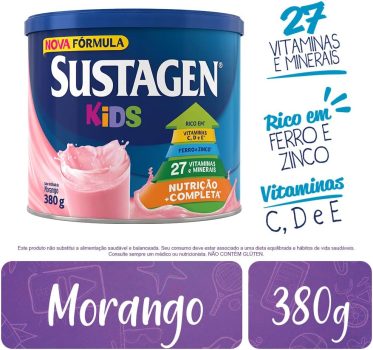 Complemento Alimentar Sustagen Kids Morango Lata 380g
