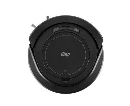 Aspirador de Pó Robô WAP ROBOT W90 Automático 3 em 1 Varre Aspira Passa Pano MOP para Limpeza 30W Bateria Recarregável Bivolt, Cor: Preto