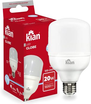 Lâmpada Led Globe Base E-27 20W 6.5K Bivolt Kian