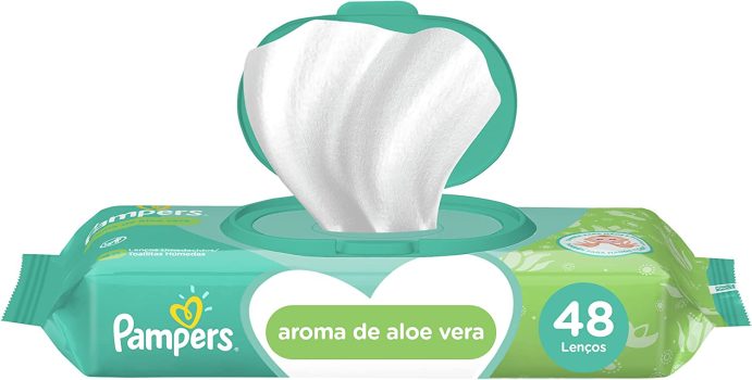 Lenços Umedecidos Pampers Aroma de Aloe Vera 48 Unidades