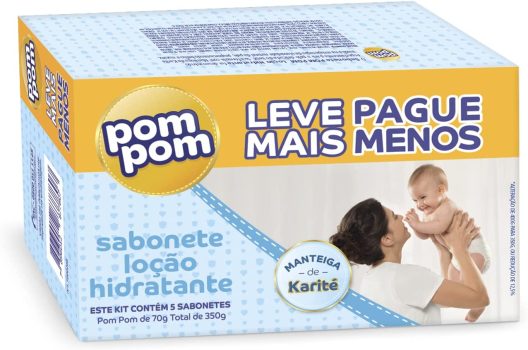 Pom Pom Leve Mais Pague Menos, Kit Sabonete Hidratante, 70g cada – Total 350 g