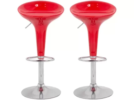 Banqueta Alta Giratória Vermelha BQT-VE1 – 2 Peças Otello