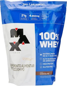100% Whey – 900G Refil Chocolate – Max Titanium, Max Titanium