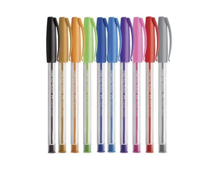 Caneta Esferográfica Colorida, Faber-Castell, Trilux Colors, SM/032ESC10, 10 Cores