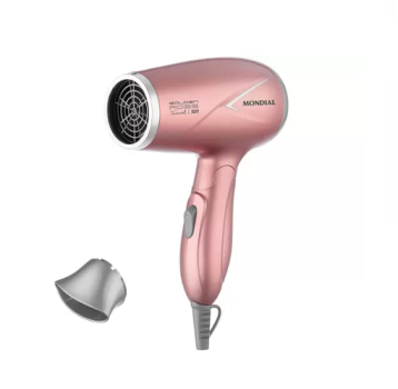Secador de Cabelo Mondial SC-47-GR Golden Rose – para Viagem Dobrável com Íons Turmalina 1200W