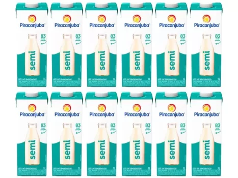 Kit Leite Semidesnatado UHT Piracanjuba 1L – 12 Unidades