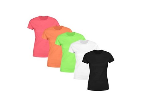 Kit 5 Blusas Feminina Tshirt Camiseta Baby Look Gola Redonda Básica Premium