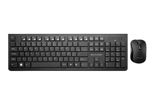 Combo Teclado E Mouse Sem Fio Multimidia Usb Preto Tc212