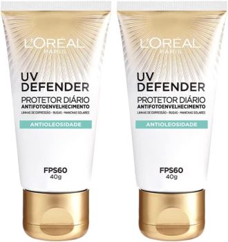 Kit Protetor Solar Facial L’Oréal Paris UV Defender Antioleosidade FPS60, 40G