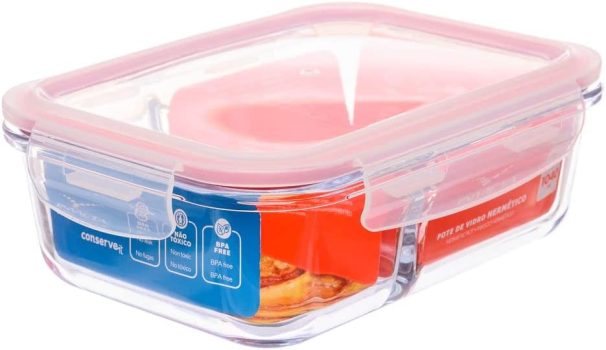 Pote de Vidro Hermético 1,040L com Divisória Invicta