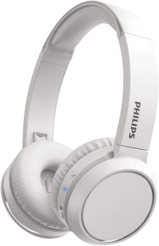 PHILIPS Headphone bluetooth on-ear com microfone, reforço de graves e energia para 29 horas na cor branco TAH4205WT/00, padrão