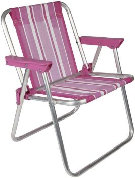 Cadeira Infantil Alta Mor Rosa Alumínio