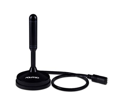 Antena Interna DTV-100 Aquario TV Digital HDTV Cabo com Conector F Macho Preto Pequeno