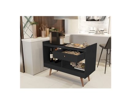 Aparador Bar 4064 Pé Madeira Gaveta Abertura Ambos os Lados