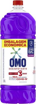 Desinfetante Uso Geral Lavanda Omo Frasco 1.75L Embalagem Econômica, OMO