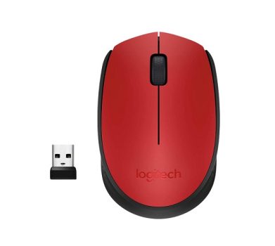 Mouse sem fio Logitech M170 com Design Ambidestro Compacto, Conexão USB e Pilha Inclusa – Vermelho