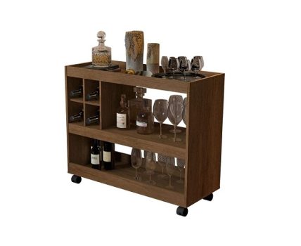 Aparador Bar Com Rodizios 4050 Cor Canela