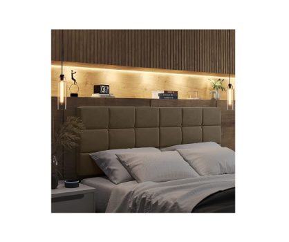 Cabeceira para cama box casal 1,40 Bia Cores (BEGE)