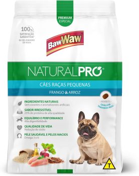 Ração Baw Waw Natural Pro para cães raças pequenas sabor Frango e Arroz – 10,1kg