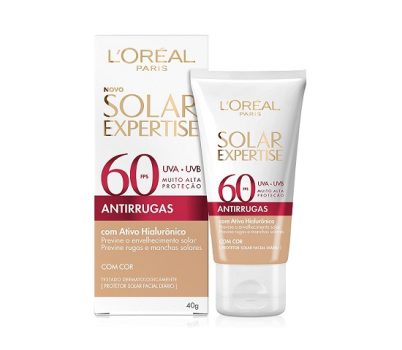 Protetor Solar Facial L’Oréal Paris Solar Expertise Antirrugas Com Cor FPS 60, 40g