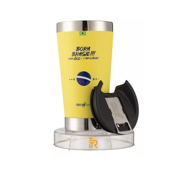 Copo Térmico Com Tampa Inox Cerveja Brasil Patriota