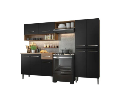 Cozinha Compacta Madesa Emilly Pop Com Armário E Balcão