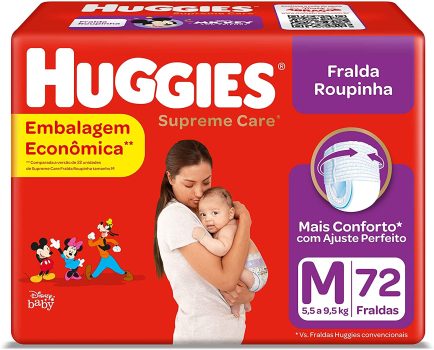 Fralda Huggies Supreme Care Roupinha M – 72 fraldas