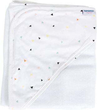 Toalha de Banho para Bebê Fralda Com Capuz New York Mini Triângulo Colorido, Biramar Baby, Colorido