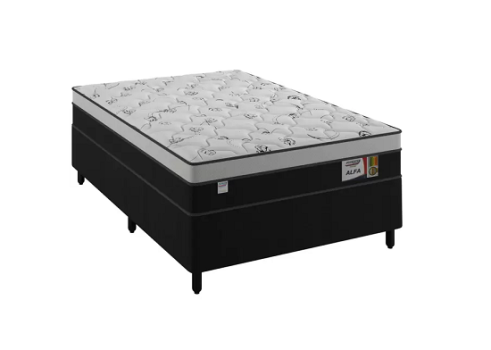 Cama Box Casal (Box + Colchão) – Plumatex Molas Ensacadas Alfa
