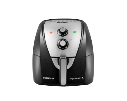 Fritadeira Elétrica Sem Óleo Air Fryer Mondial Mega Family AFN-80-BI 8L – Preta/Inox