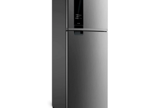 Geladeira Brastemp Frost Free Duplex 375 litros cor Inox com Espaço Adapt – BRM45JK