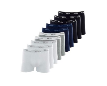 Kit 10 Cuecas Boxer Algodão, Mash, Masculino