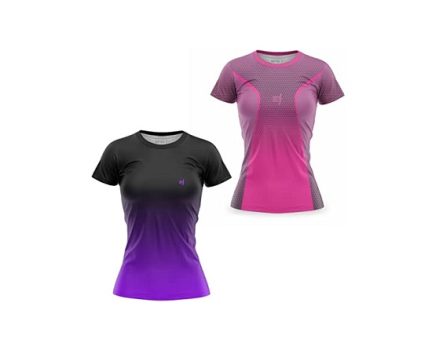 Kit 2 Blusa Feminina Academia Fitness Joy Camiseta Dryfit Proteção Solar Caminhada Musculação Treino