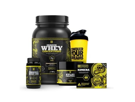 Combo Kimera + Whey Protein + BCAA + Creatina + Coqueteleira Sabor:Baunilha