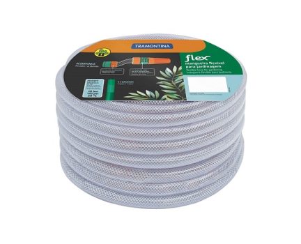Tramontina Mangueira Flex Para Jardim, 20 M, Com Engates Rosqueados E Esguicho