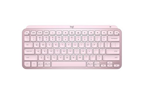 Teclado sem fio Logitech MX Keys Mini com Iluminação Inteligente, Conexão Bluetooth e USB com Easy-Switch para até 3 dispositivos e Bateria Recarregável – Rosa