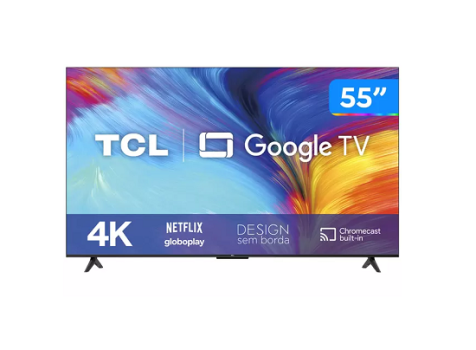 Smart TV 55” 4K LED TCL 55P635 VA Wi-Fi – Bluetooth HDR Google Assistente 3 HDMI 1 USB