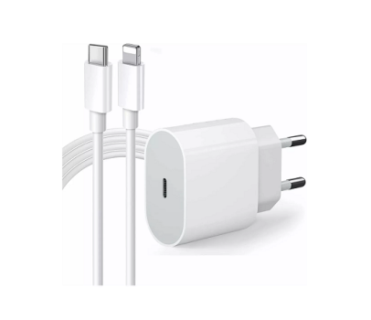 Cabo + Fonte Compatível iPhone SE X Xr 11 12 13pro Usb-c 20w