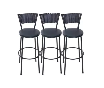 Kit 3 Banquetas Alta De Junco Fibra Sintetica Para Cozinha