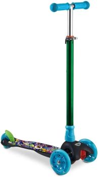 Patinete 3 Rodas com LED Guidão Ajustável Suporta até 40Kg, Atrio