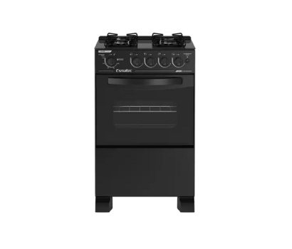 Fogão 4 Bocas Mesa de Vidro Esmaltec Preto – Acendimento Automático Caribe Glass