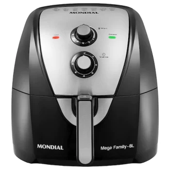 Fritadeira Elétrica Sem Óleo Air Fryer Mondial Mega Family AFN-80-BI 8L – Preta/Inox