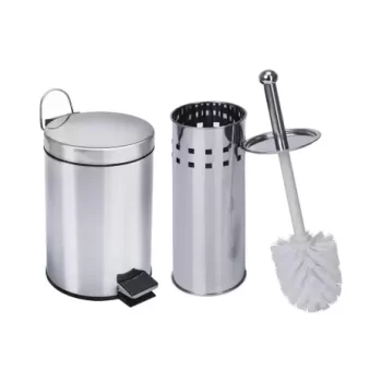 Kit Lixeira aço inox 3 litros + 1 escova Sanitária Travel Max – Healer