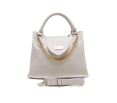 Bolsa Feminina Com Alça de Mão e Ombro Reajustável e Com Bolso Externo + Detalhe em Corrente