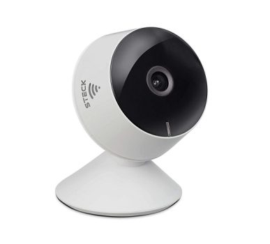 Câmera Inteligente Wi-Fi, Sensor de Movimento e visão noturna, Compatível com Alexa Echo Show, Steck, Branca