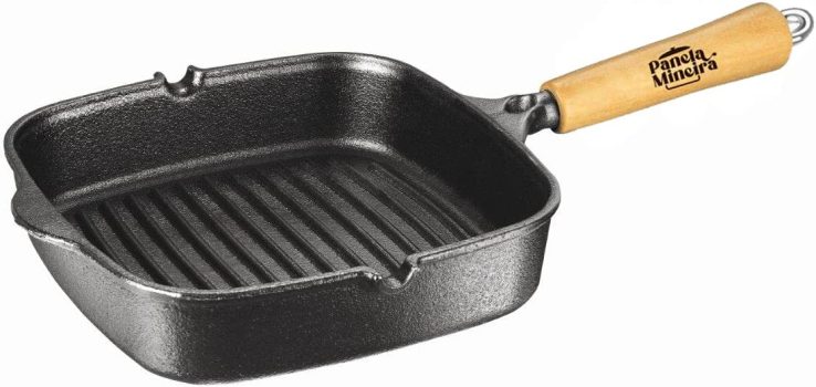 Frigideira Cook Grill Quadrada 235 mm x 235 mm – Cabo de Madeira