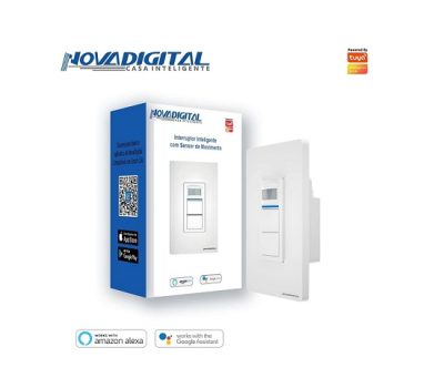 Interruptor inteligente Tomada Wi-FI com Sensor de Movimento 2 Botões